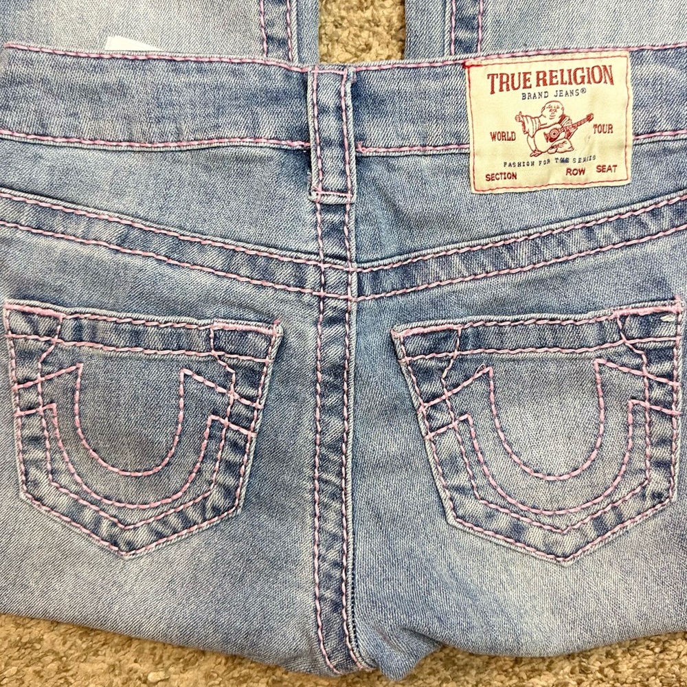 NWOT True Religion Billie Super T Pink Stitch Straight Jeans - Size 24 - Picture 10 of 10